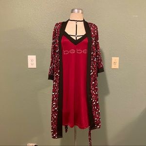 Sexy Bebe maroon nightgown&robe set pajamas